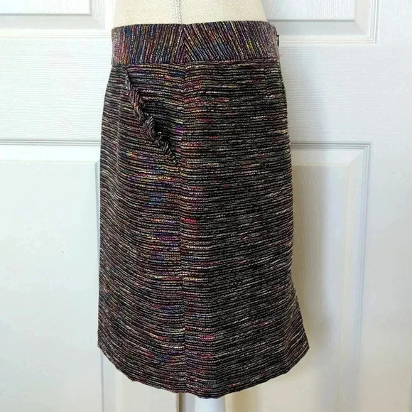 Loft Multi-Color Striped Textured Skirt - Picture 3 of 5